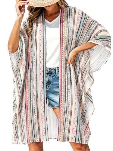 Image of Women's Kimono Beach Cover up for Summer Bathing Suits Cardigans Casual Loose Swimwear 2026