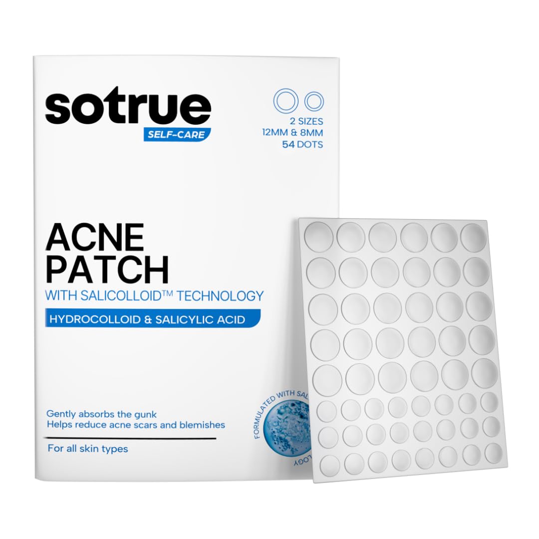 Sotrue Acne Pimple Patches For Face | For Active Surface Acne | Hydrocolloid Waterproof Patches | Absorbs Pimple Overnight, Reduces Excess Oil | Suits All Skin Types (54 Patches)-image-24