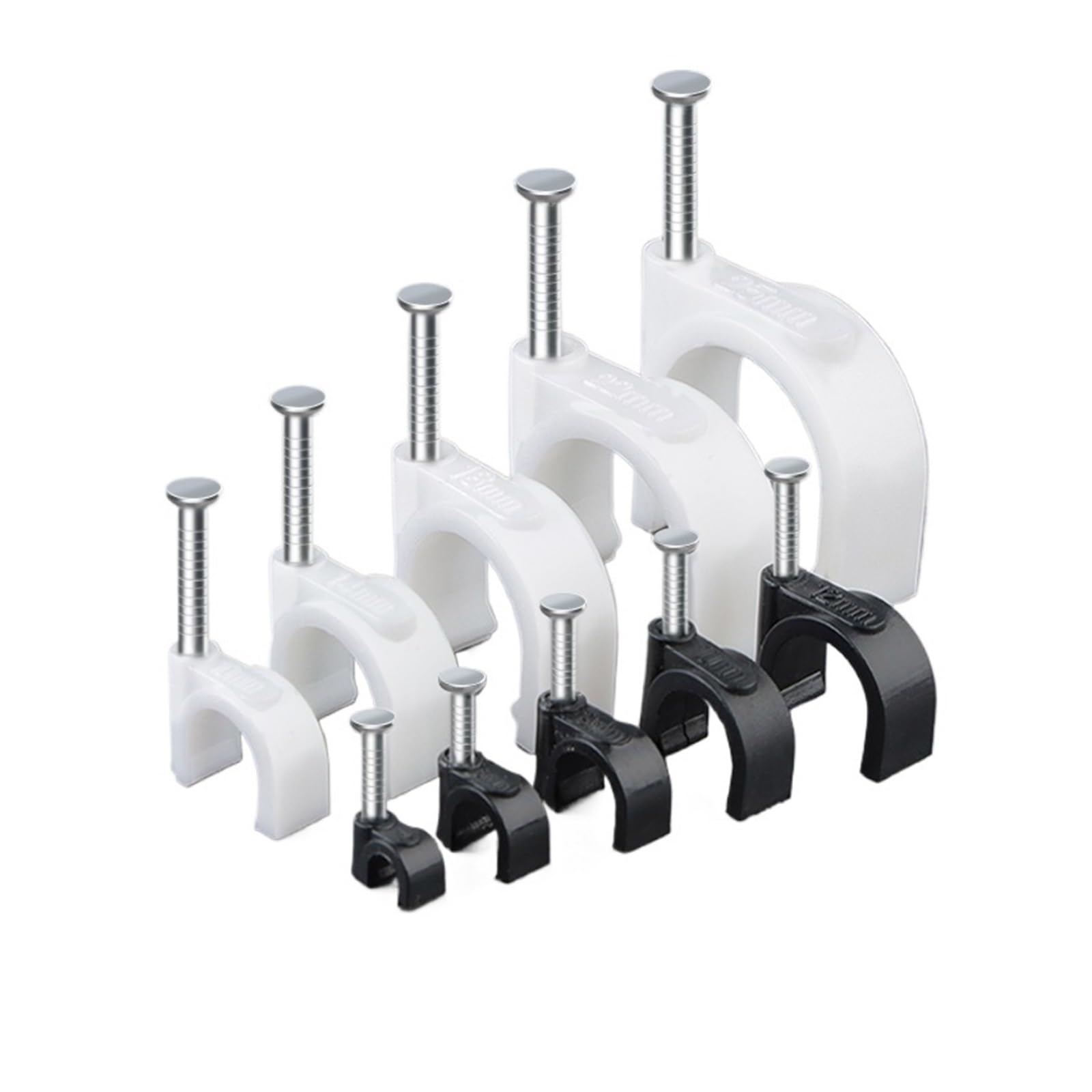 CHATROOM Runde Kunststoff-Kabelklemmen, Halter, Management, elektrischer Drahtverschluss, Kabelbinder, Wand mit Nagel, 16/18/20/22/25 mm Kreisklemme (Color : 100pcs, Size : 22mm White)