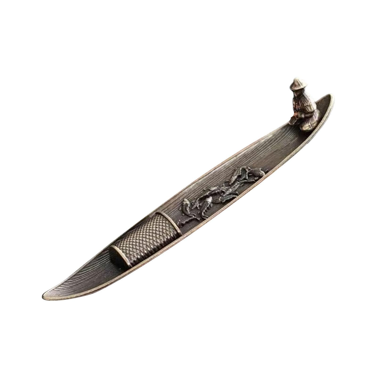 Nucelit Incenses Stick Holder with Fishing Design Antique Alloy Incenses Burners Censers for Meditations and Home Decorative Use Stick Burners