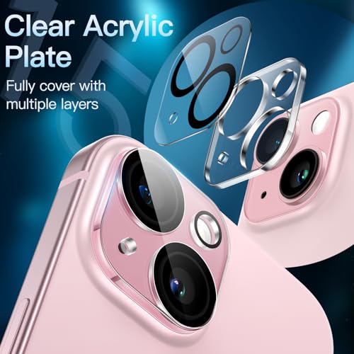 Image of JETech Camera Lens Protector Guard for iPhone 15 /15 Plus, 3-Pack
