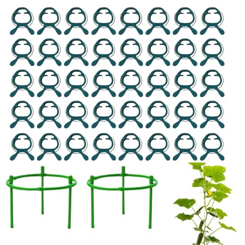 Estacas de soporte para plantas – Estacas de jardín empalmables seguras resistentes a la intemperie, clips para plantas, soporte para plantas, kit de jardín para amantes de la jardinería