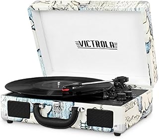 Victrola Vintage 3-Speed Bluetooth Portable Suitcase Record Player with Built-in Speakers | Upgraded