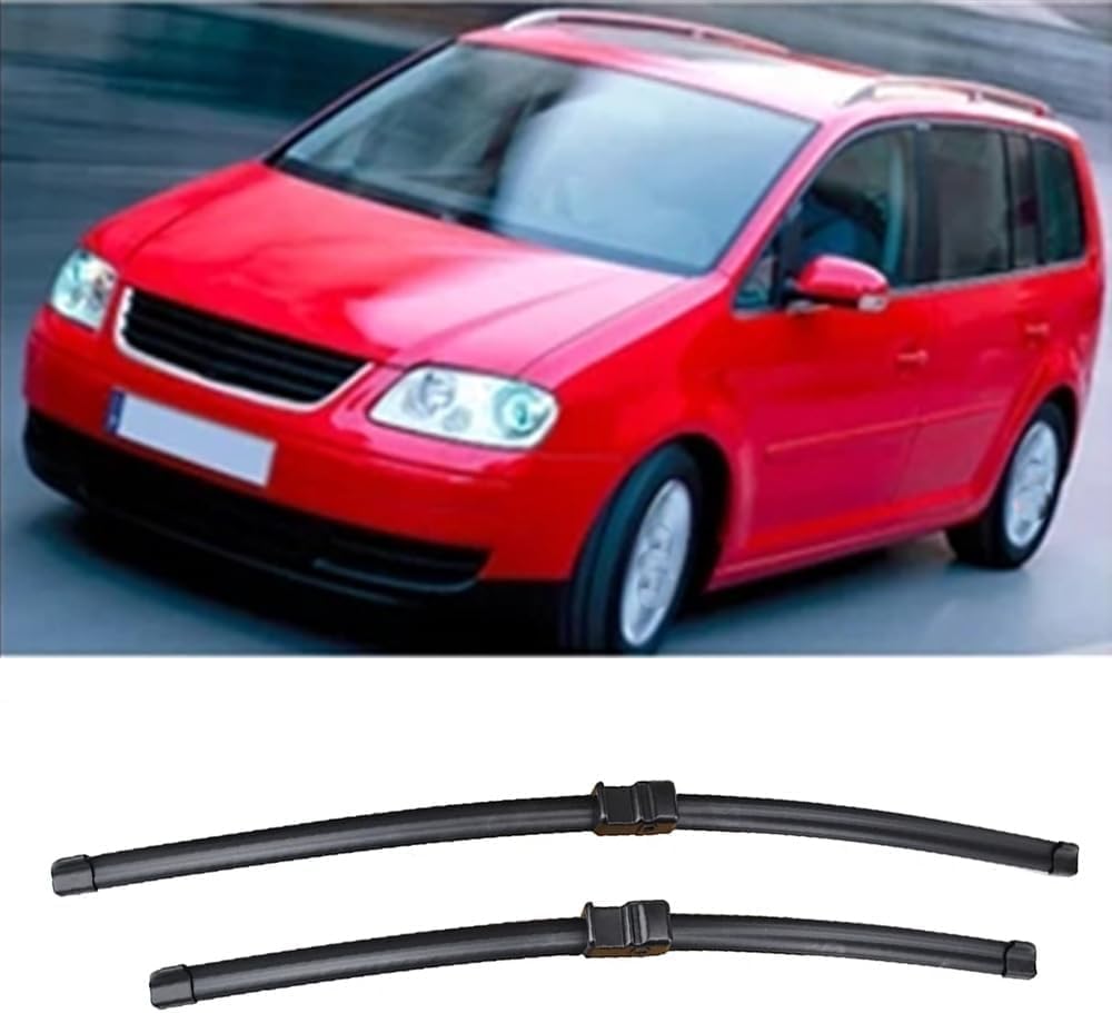 RESKIU Car Front Windshield Wiper Blade Set Replacement for Touran 2003-2006, All Season Windscreen Wipers Quiet Easy Installation