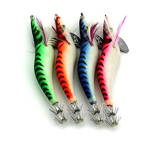 LENPABY 8pcs Glow Squid Fishing Lures Cover