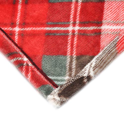 Homritar TH001C Ultra Soft Throw Blanket With Plaid, Cozy Flannel Fleece Luxury Blanket For Bed thumb #4