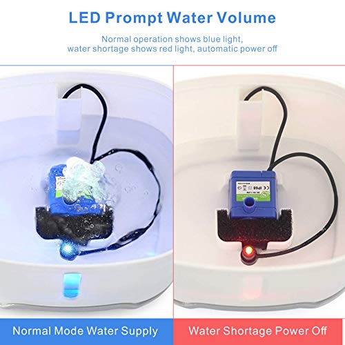 Bomba de repuesto para fuente de agua para gatos 2.5L USB miniatura 6