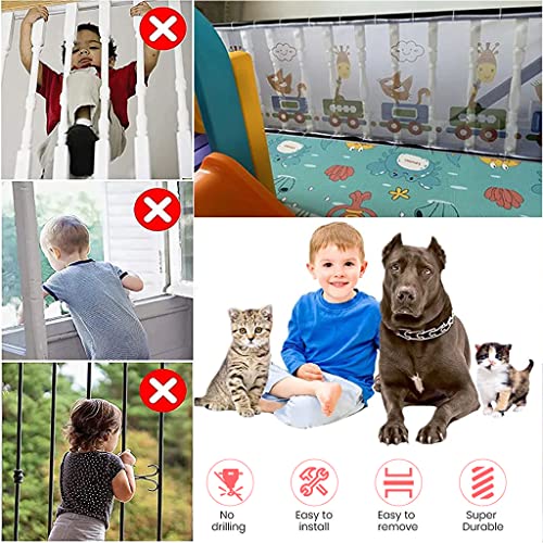 Image of SNOWIE SOFT 9.84 * 2.59ft Baby Safety Net for Balcony - Thick Tear-Resistant Polyester with 25 Nylon Ropes & 15 Plastic Buckles - Dense Mesh Design for Baby /Toddler Protection, Indoor /Outdoor Use