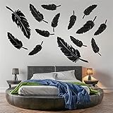 Photo Gallery troysinc 15 adesivi da parete a specchio in acrilico 3d, grandi foglie artistiche, da parete, per camera da letto, soggiorno, colore nero Photo Gallery troysinc 15 adesivi da parete a specchio in acrilico 3d, grandi foglie artistiche, da parete, per camera da letto, soggiorno, colore nero