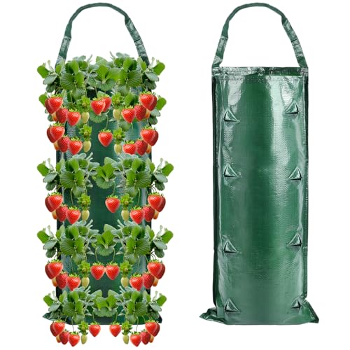 IHLOOTD Erdbeer Pflanzsack 2 Stück Erdbeeren Pflanztasche...