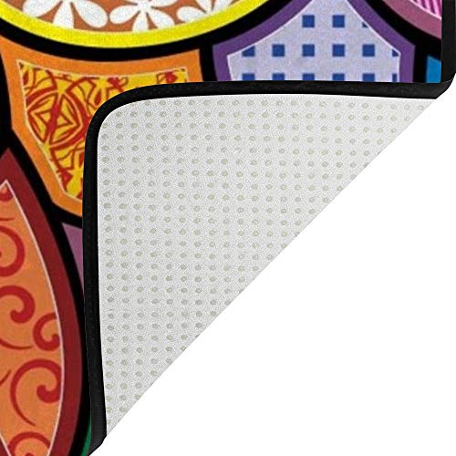 Tapis abstrait coloré Ruchen grand tapis géométrique anti-terne - 5