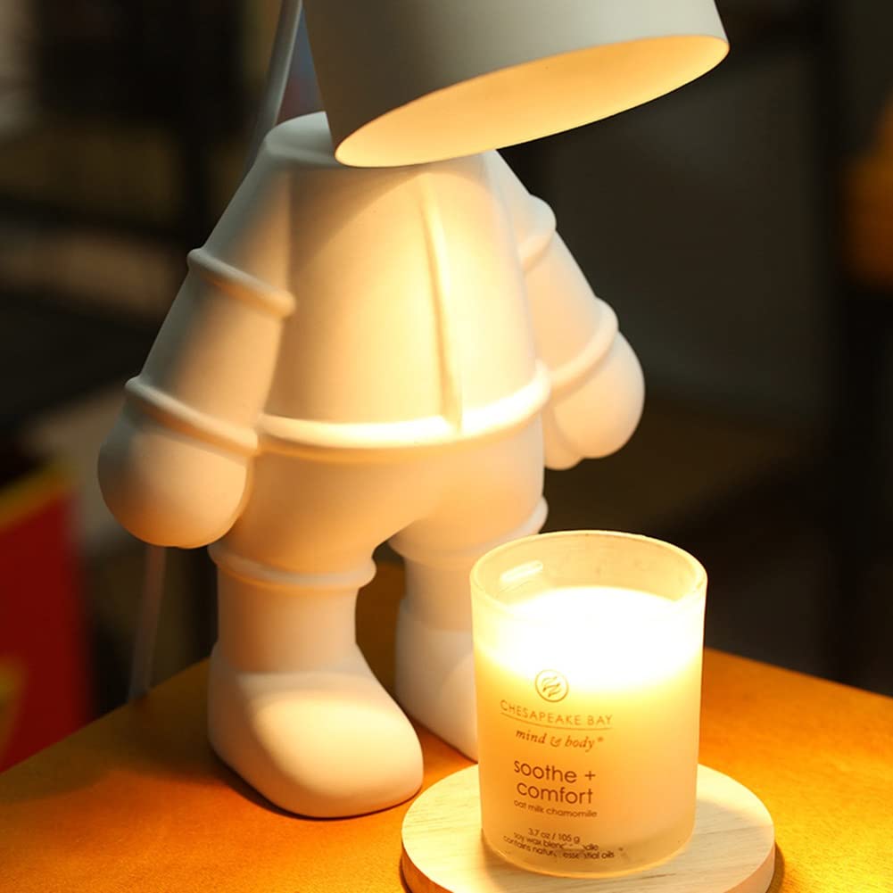 Lampade da tavolo Lampada scaldacandele, scaldacera for decorazione camera da letto con candele profumate dall'alto verso il basso, bianco