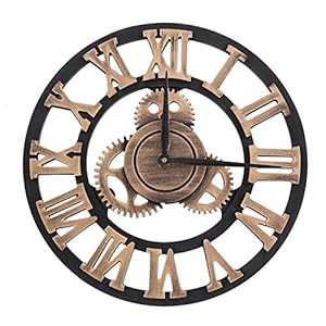 Bauernhaus Vintage Uhr mit Römischen Ziffern, Wanduhr Dekorative Uhr für Home Kitchen Cafe Hotel Office Decor(30cm)