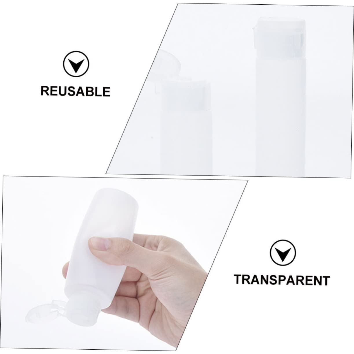 Beavorty 50pezzi Bottiglie Di Vuote Ricaricabili Contenitori Da Viaggio Per Cosmetici Pe Design Portatile Per Shampoo e Lozioni