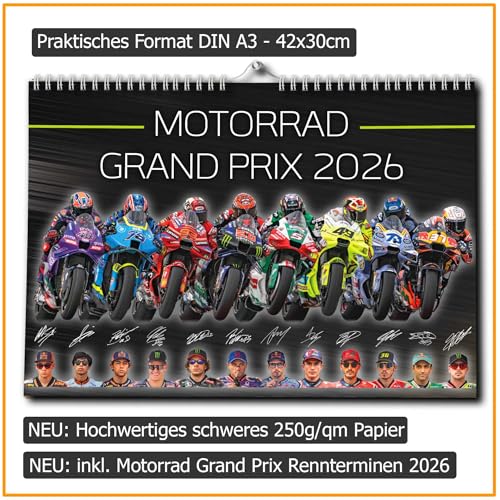 Calendrier Grand Prix Moto 2026 - Calendrier mural premium - MotoGP