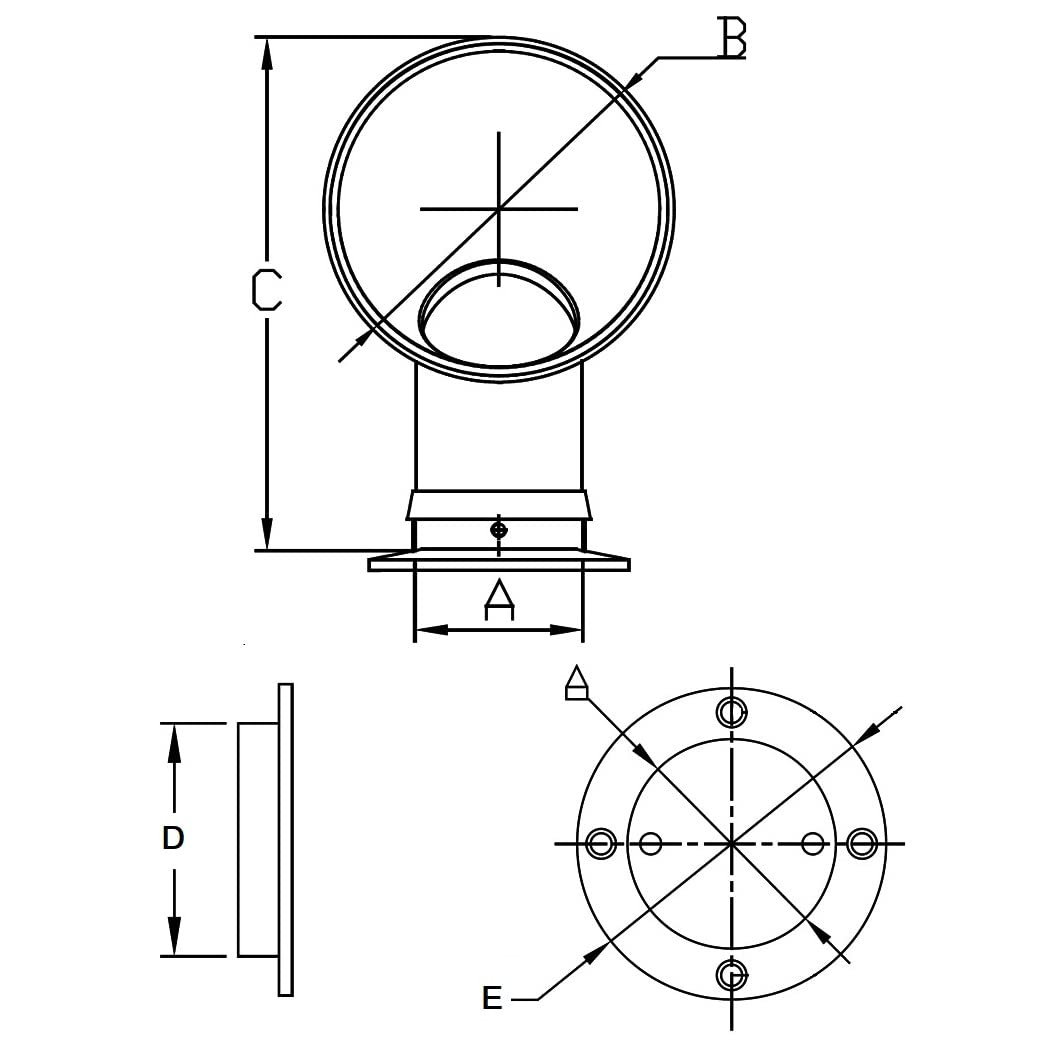 White Water 1350SK-W/6361S Marine 304 Stainless Steel and White Round Cowl Vent/Dorade Set, 3