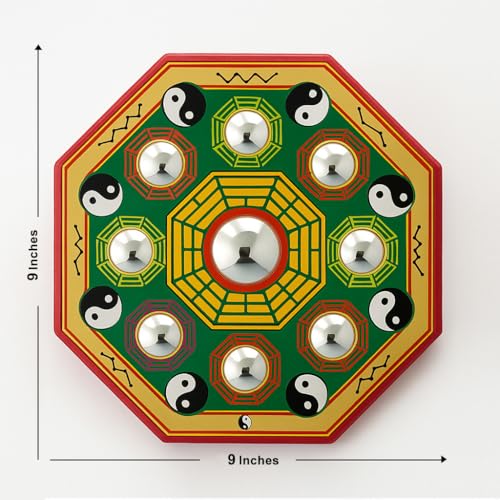 Image of Feng Shui Pakua Mirror | Wall & Door Decor for Positive Energy, Protection & Vastu Correction | Bagua Mirror to Remove Negative Energy (9 Inch)