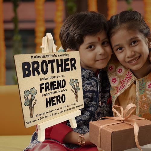 Wooden Desk Plaque with Easel – Perfect Rakhi Gift by tinydabba - 4