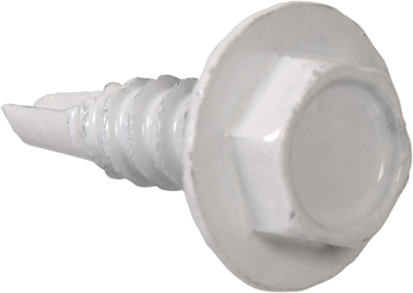 35247 Hex Washer Head White Self-Drilling Screw 8 x 9/16 100-Pack (3 Pack)