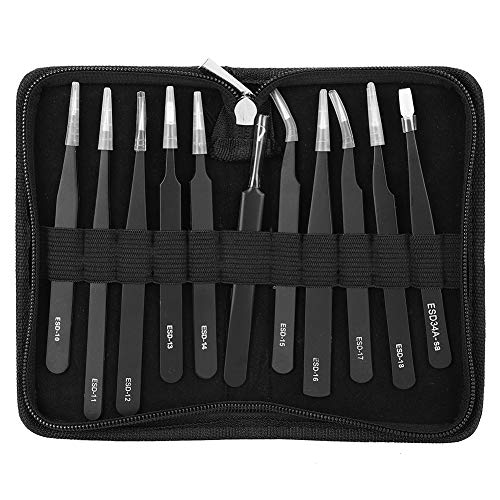 11Pcs Pointed Tweezers Set Anti-Static Stainless Steel Long Pointed Tweezer Kit Fit for Jewelry-Making, Electronics - Image 2
