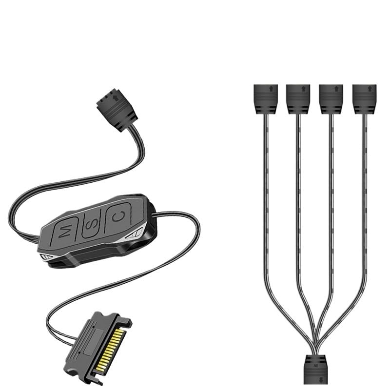 Cable adaptador AR-1 RGB 5V 3 Pin a SATA blanco miniatura 2