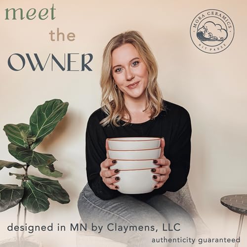 image for Mora Ceramic Bowls For Kitchen, 28oz - Bowl Set of 4 - For Cereal, Sal