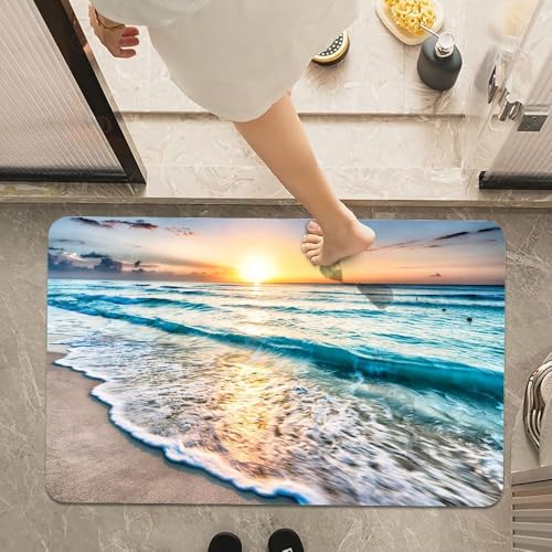 Image of Wazdorf 3D Bathroom Mat - Non Slip Water Absorbent Bathroom Mat Bathroom Easy Care Shower Rugs, Perfect for Home Office & Kitchen, Bathroom