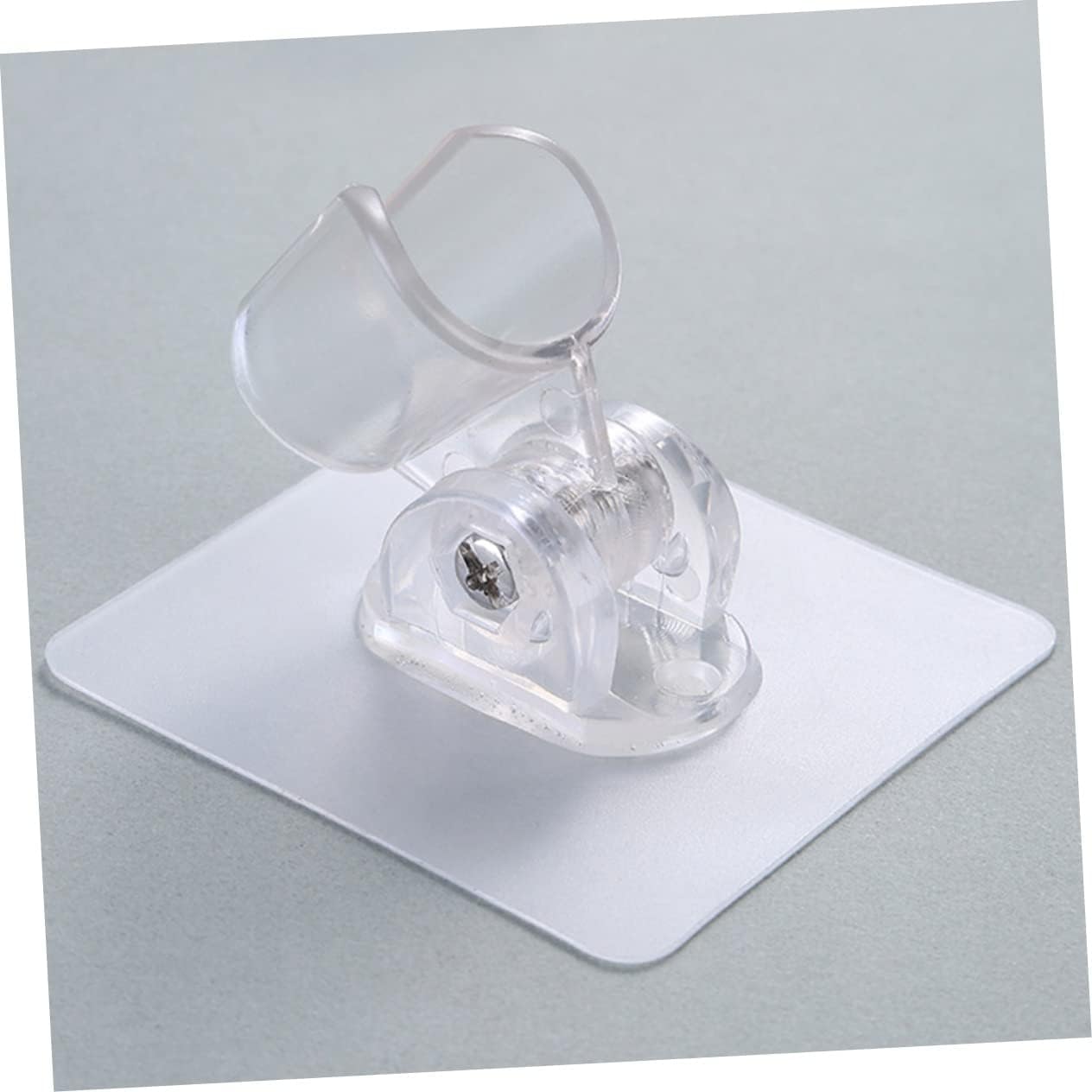 Adjustable Shower Head Holder 2pcs Wall Mount Rack Rotating Sprinkler No Drilling Bracket(Clear)
