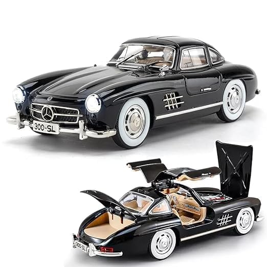 Image of 1954 Mercedes Benz 300SL Diecast Car Model | 1:32 Scale Metal Classic Vintage |Style Collectible Toys Diecast Model | Display Car & Birthday Gift for Kids (Colour as a per Stock)