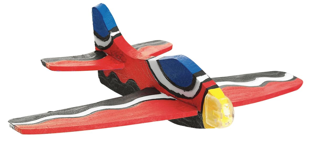 Four Foam Fliers Mini Kit de manualidades – Pintura 4 aviones planeadores de espuma, pequeños regalos para niños, rojo 6