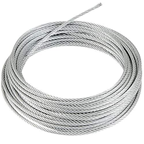 IQQI Durchmesser 0,5/0,8 mm Länge 20 Meter, 304 Edelstahlseil Wasserdicht 1 × 7, für Schleifer, Wäscheleine, Geländer DIY,Diameter 0.8mm Cover