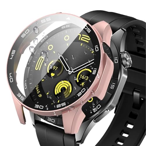 AIYYXX HUAWEI(�t�@�[�E�F�C) WATCH GT 4 46mm �J�o�[ �����^ �ڐ���\������ �K���X�t�B����+PC�t���[�� ��̌^ huawei watch gt4 46mm�Ή� �����ߗ� �L�Y�h�~ �w��h�~ �ȒP�Ɏ��t���E�� �S�ʕی� �P