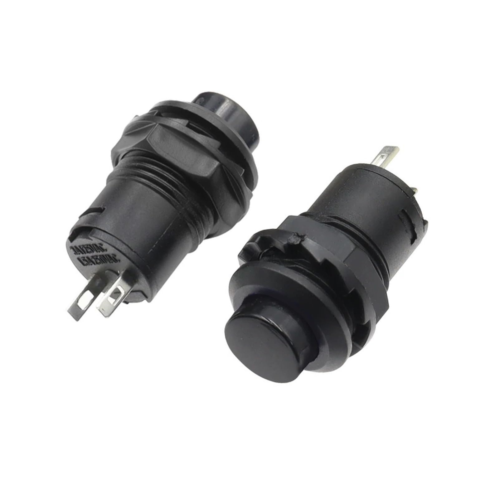 Interruptores de botón momentáneos de 100 piezas DS228 DS428 - Interruptores de encendido/apagado de autobloqueo de 12 mm for proyectos electrónicos(Black,Momentary)