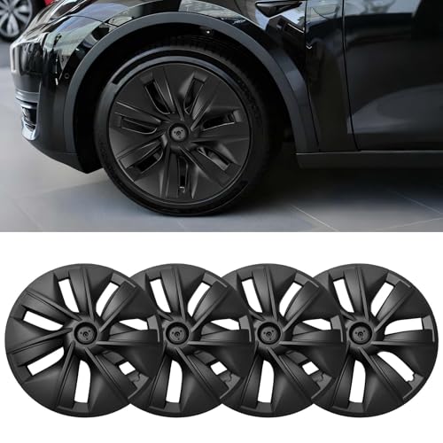 Nrovonis Wheel Covers 19 Inch for Tesla Model Y 2024 2023 2022 2021,Hubcaps Rim Protector Replacement ABS Material Tesla Model Y Accessories (4-Piece Set)