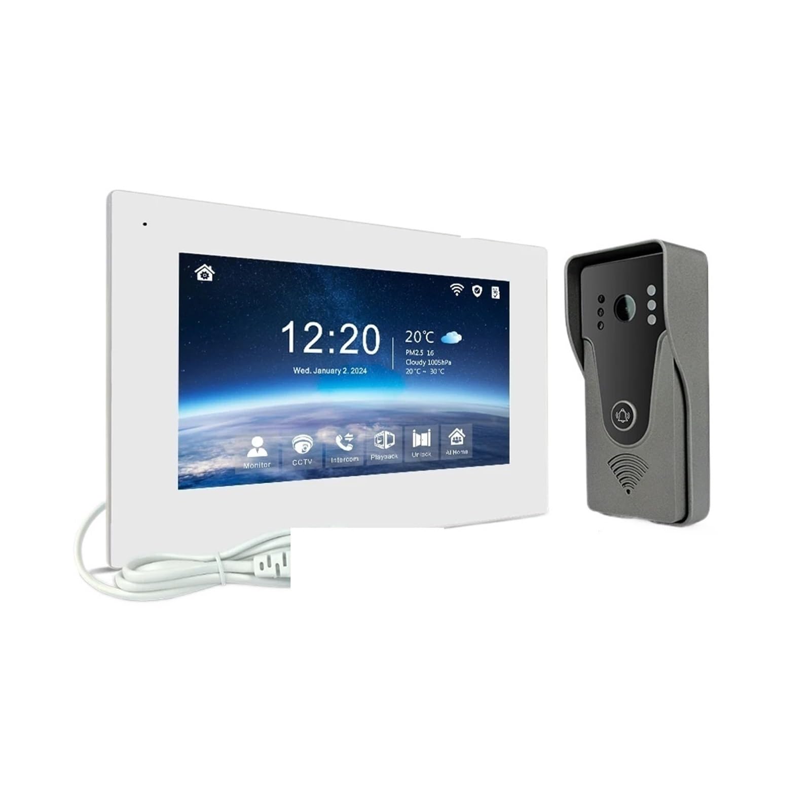 HVSYVVSRL 1080P Video Intercom System DoorPhone For Home Wireless WiFi Smart With Infrared Night Vision Doorbell Motion Detection Two Way Audio(H-R6-P356B-M503WA-B)