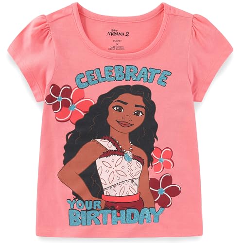 Image of Disney Princess Moana Frozen Birthday Girls T-Shirt for Toddler Big Kids