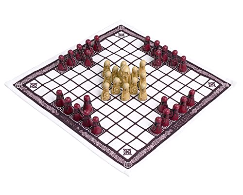 Image of Regency Chess Hnefatafl - Cardinal Edition (Red Pieces) - 2 Player Viking Strategy Game - Ages 16+