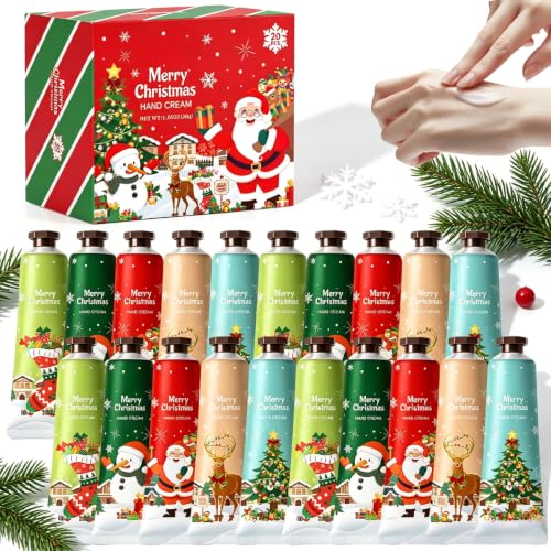 Set de Cremas de Manos Navidad 20 pcs,mini crema de manos,Crema Hidratante Para Manos Secas Y Agrietadas,Set De Regalo Para Cumpleaños San Valentín Navidad