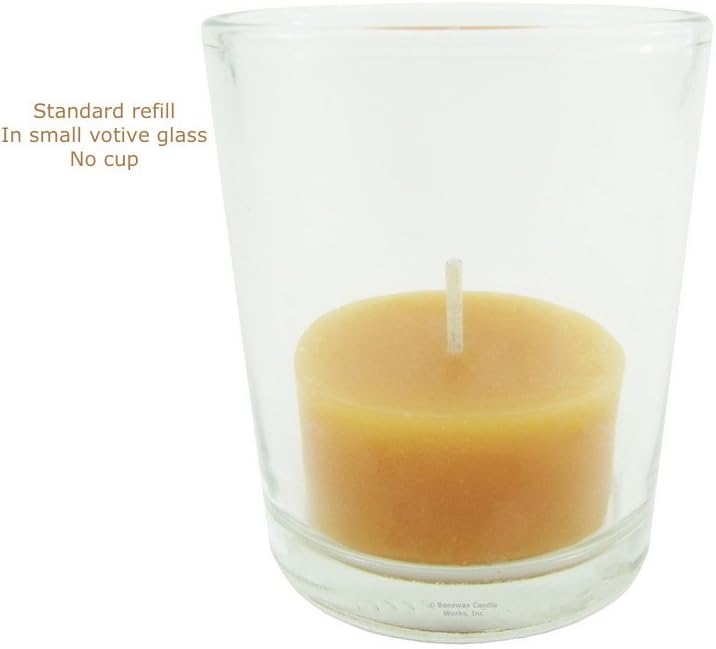 Beeswax Candle Works, 6-Hour Tea Light Refills (Pack of 60) 100% USA Beeswax, NO Cups