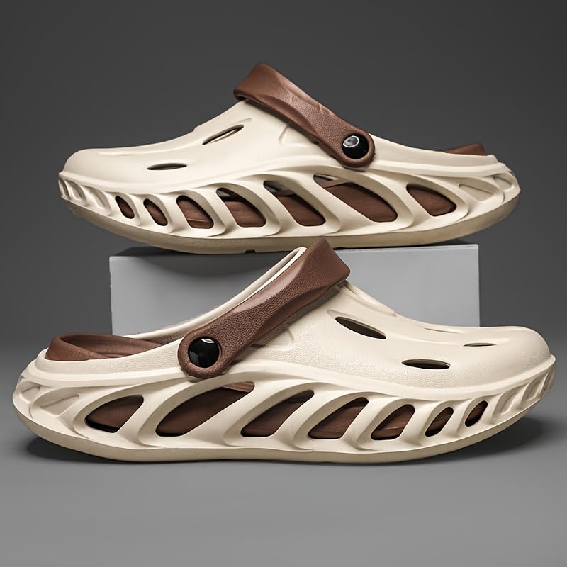 Men's Fashionable EVA Hollow and Perforated Flat Shoes, Comfortable, Anti-Slip and Durable for Casual Home wear, Suitable for Outdoor Activities.3