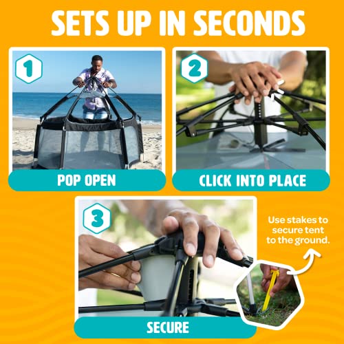 Pop 'N Go Premium Indoor And Outdoor Baby Playpen - Portable, Lightweight, Pop Up Pack And Play Toddler Play Yard W/Canopy And Travel Bag - Black #TOP2