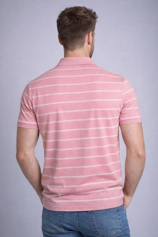 Image of SANE ORIGINALS Half Sleeve Polo T-Shirt for Men with Pocket || Stripe Collar and Pocket T-Shirt for Men Half Sleeves
