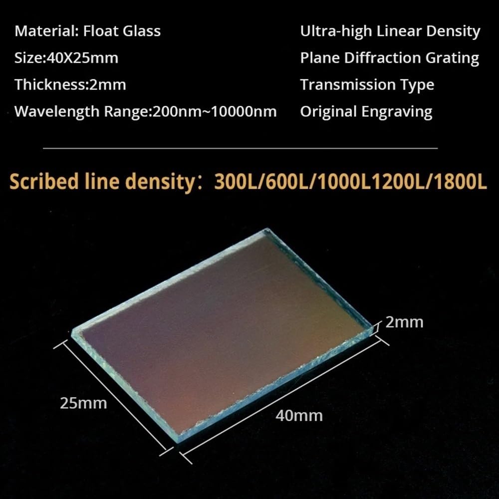 Optische Glaslinse 40 mm optischer Strahlteiler-Spektrograph mit ultrahoher linearer Dichte und optischem Beugungsgitter