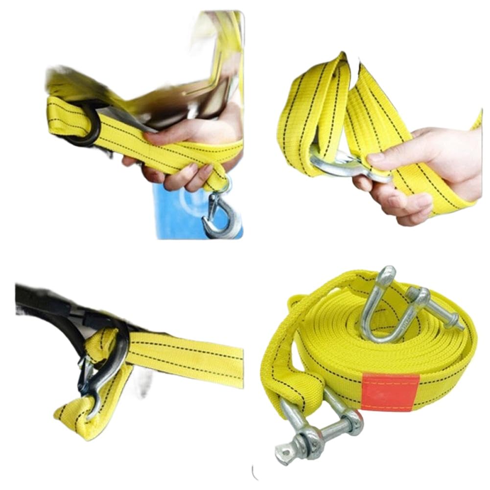 Corde de Treuil pour Voiture 5M avec Crochet en U Compatible with 4X