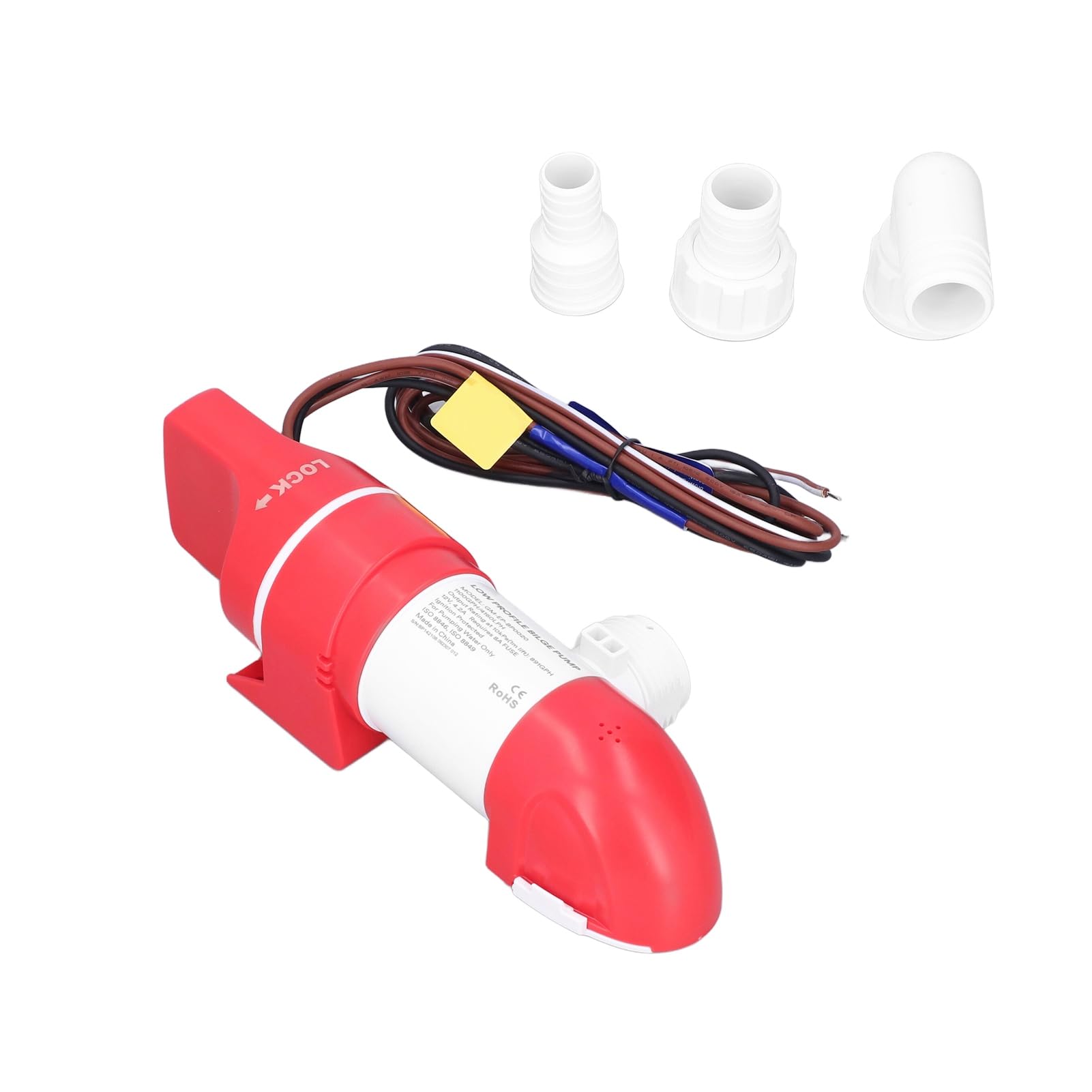 Bomba de Sentina Automática para Barcos 12V DC 1100GPH 4160LPH Acero Inoxidable Rotación 360 Grados Perfil Bajo
