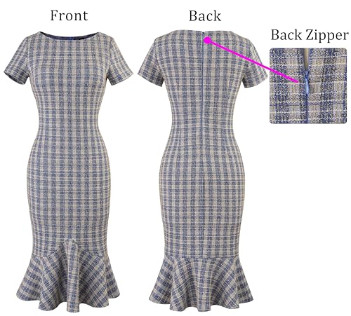 Image of VFSHOW Womens Elegant Vintage Cocktail Party Mermaid Bodycon Midi Mid-Calf Dress