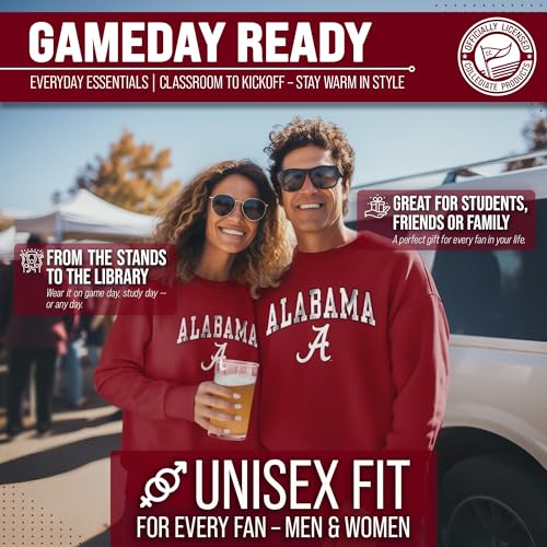 Image of NCAA College Sweatshirt Fleece Crewneck Pullover for Men and Women | Officially licensed NCAA college gameday crewneck pullover - 9 oz fleece lined sweatshirt with arch and logo design
