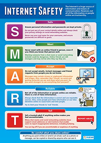 Internet Safety | Technology and Computing Posters | Gloss Paper measuring 33” x 23.5” | ICT Charts for the Classroom | Education Charts by Daydream Education