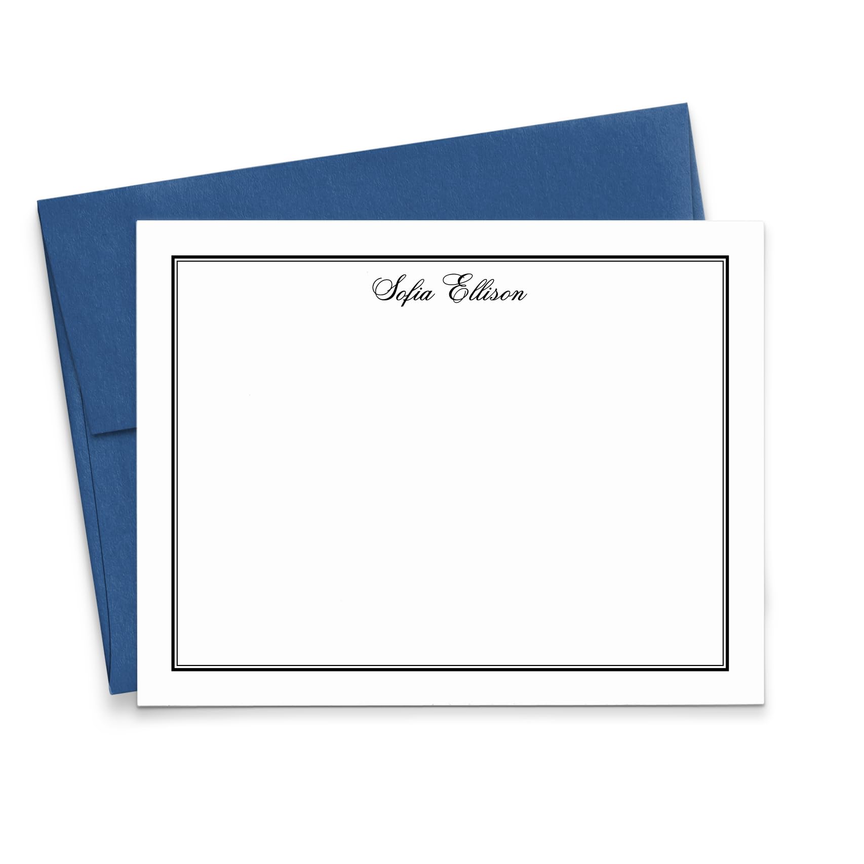 Script Personalized Stationery for Men or Women, Note Cards with Envelopes