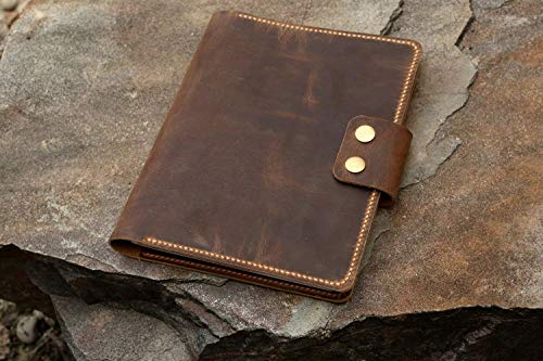 Personalized real genuine leather cover portfolio for RHODIA wirebound meeting notebook A5+ size NA5P05RC4